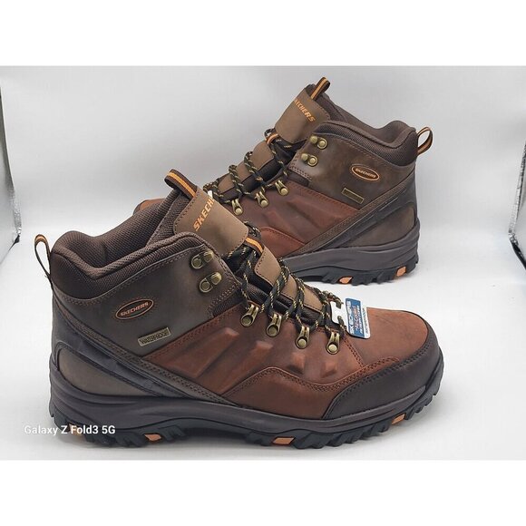 Skechers leather Mens Waterproof Relaxed Fit Air-Cooled Memory Foam Boots Sz‎ 13 main image 8